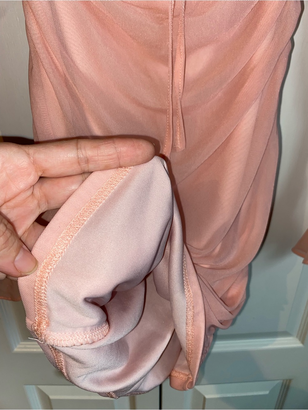 SHEIN Ruched Sheer Long Sleeve Mini Dress is a Size XS in Women. - Picture 10 of 12
